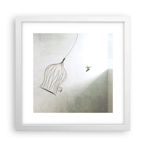 Poster în ramă albă - Eliberat - 30x30 cm