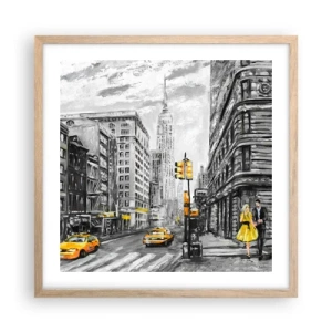 Poster în ramă de stejar deschis - O poveste din New York - 50x50 cm