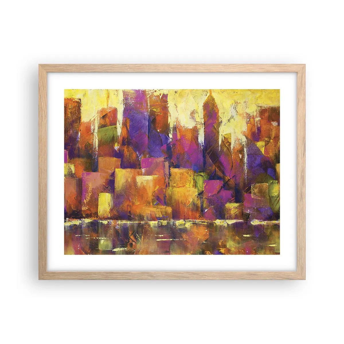 Poster în ramă de stejar deschis - Compoziția metropolitană - 50x40 cm