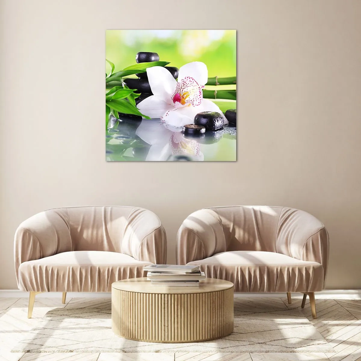 Tablou pe sticlă - Prospețime răcoroasă - 70x70 cm