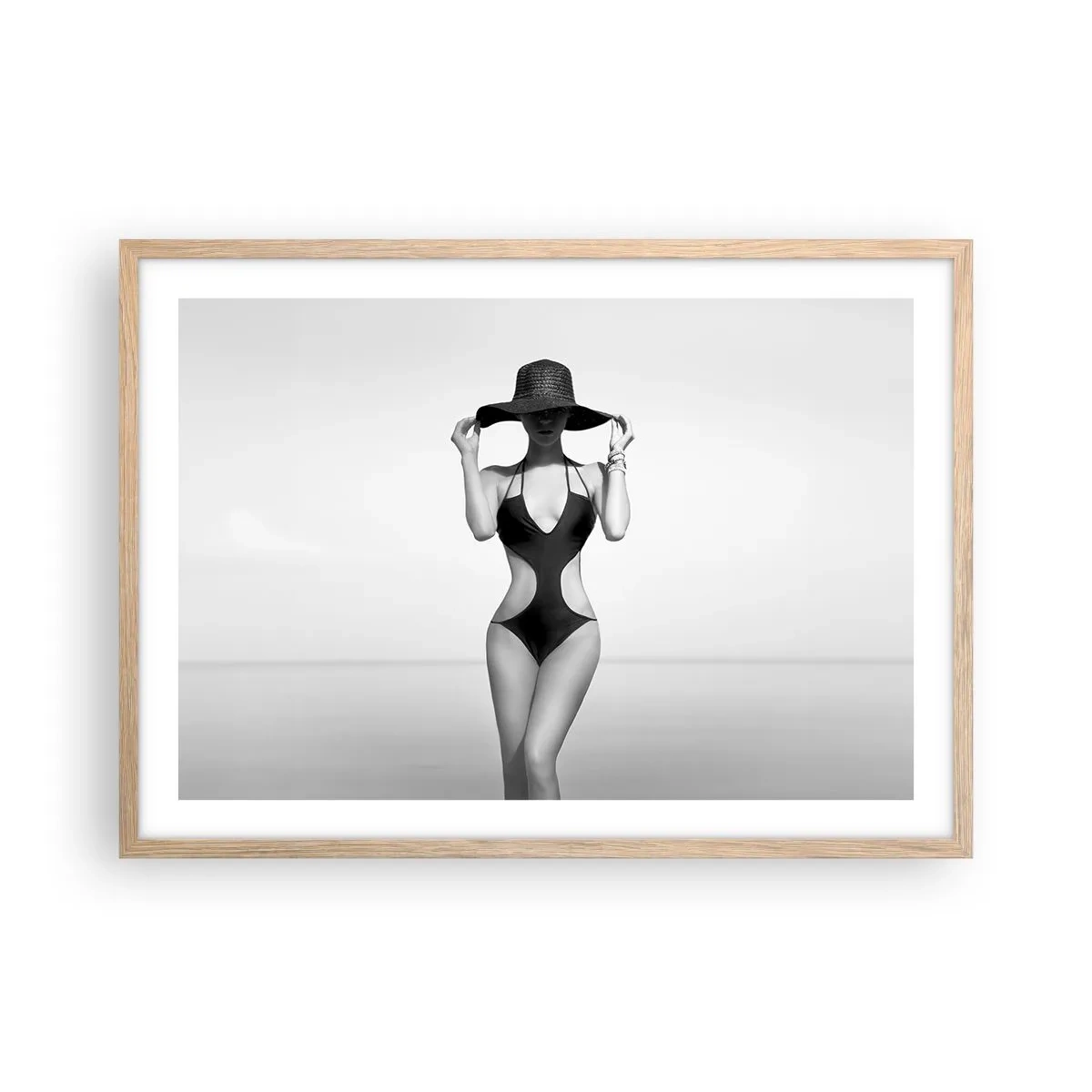 Poster în ramă de stejar deschis - Numele meu este: Eleganța - 70x50 cm