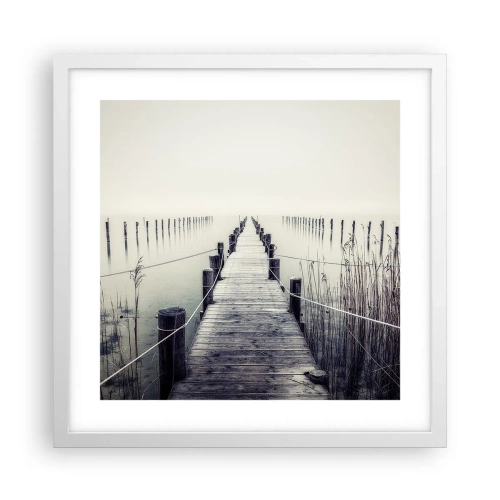 Poster în ramă albă - Scufundă-te în pace - 40x40 cm