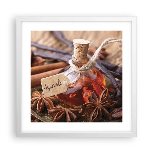 Poster în ramă albă - Unitatea trupului și a spiritului - 40x40 cm