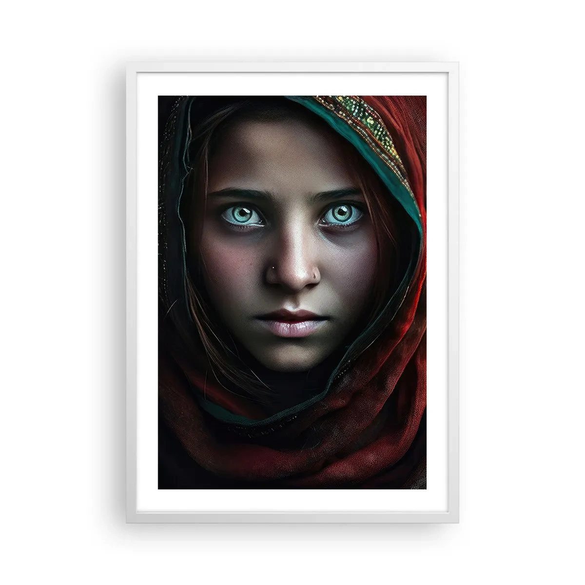 Poster în ramă albă - Prințesa orientală - 50x70 cm