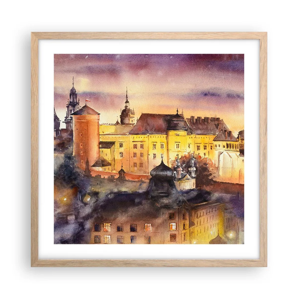 Poster în ramă de stejar deschis - Poveste și basm - 50x50 cm
