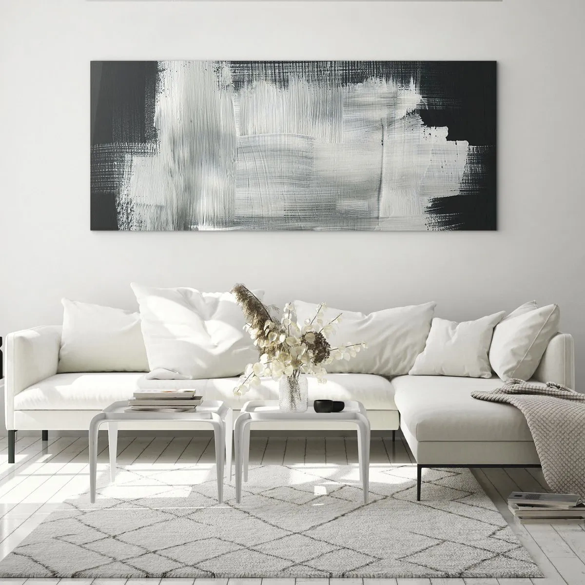 Tablou pe sticlă - Țesut vertical și orizontal - 90x30 cm