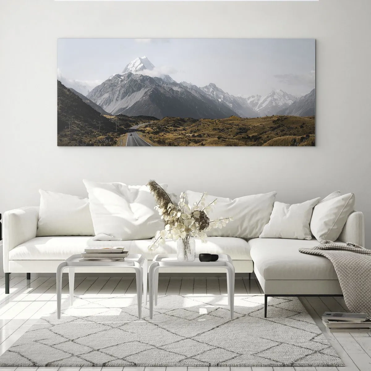 Tablou pe sticlă - Drumul spre inima munților - 100x40 cm