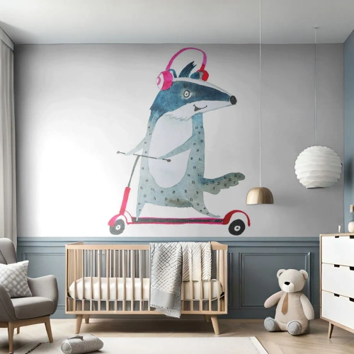 Tapet Autoadeziv Deluxe Sticker - Bucurie de bursuc - Pentru copii, Scuter, Animal - 400x280 cm