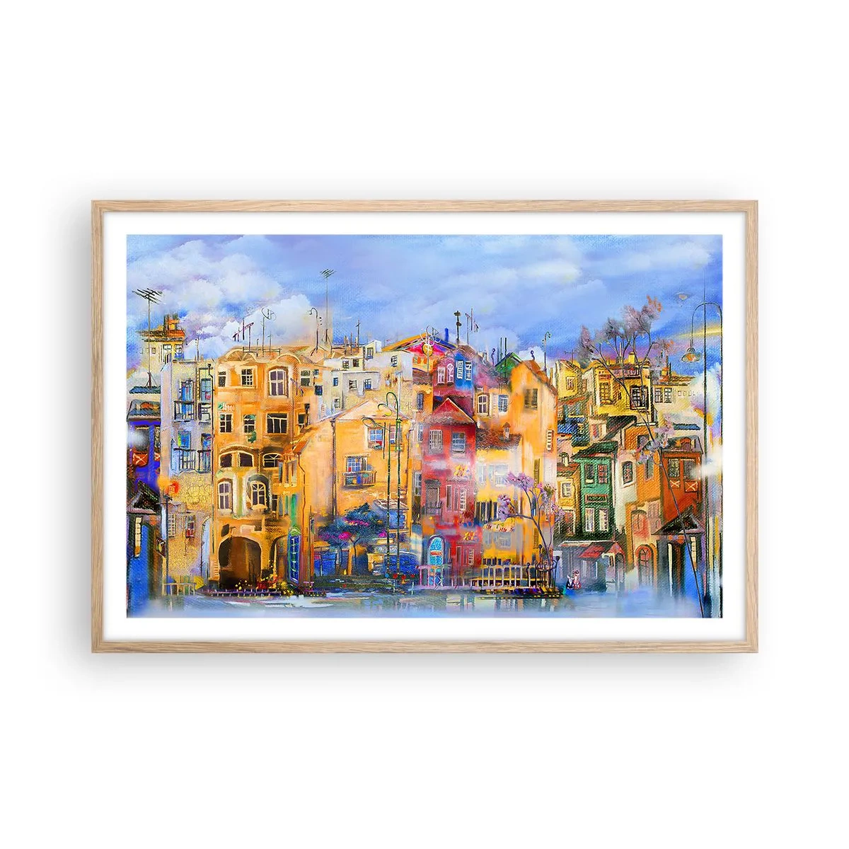 Poster în ramă de stejar deschis - Suntem împreună - 91x61 cm