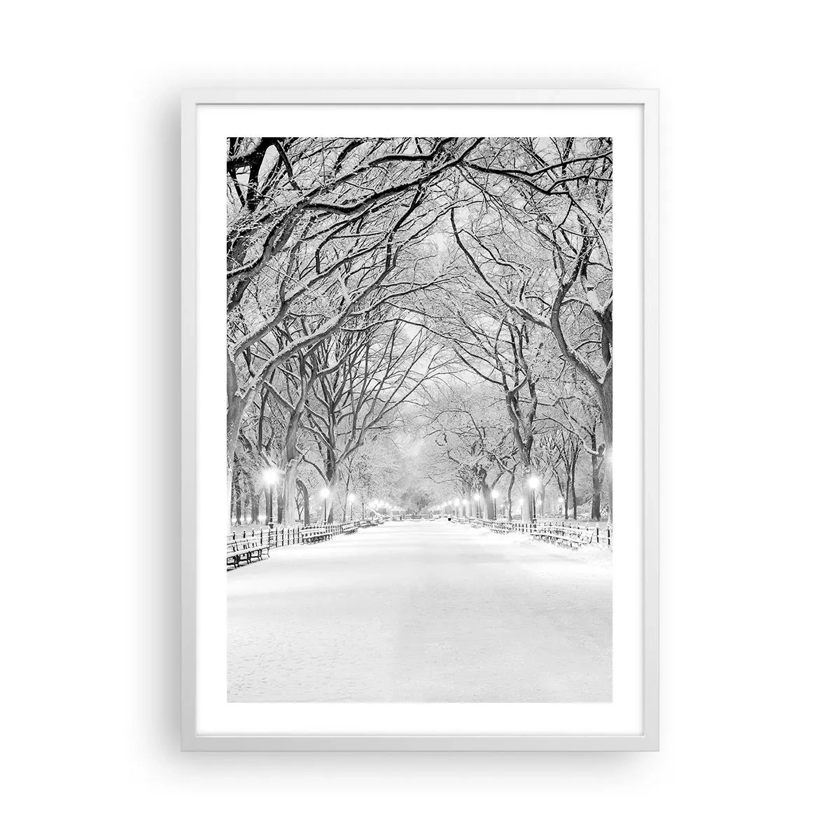 Poster în ramă albă - Cele patru anotimpuri – iarna - 50x70 cm