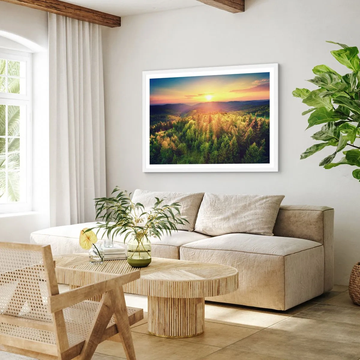 Poster în ramă albă - Vârfuri și culmi - 100x70 cm