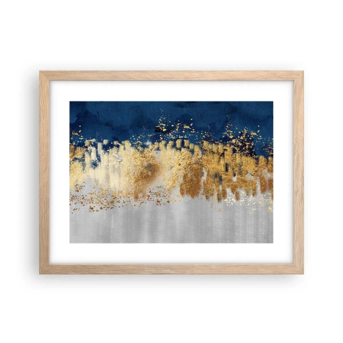 Poster în ramă de stejar deschis - Compoziție modernă cu bliț - 40x30 cm