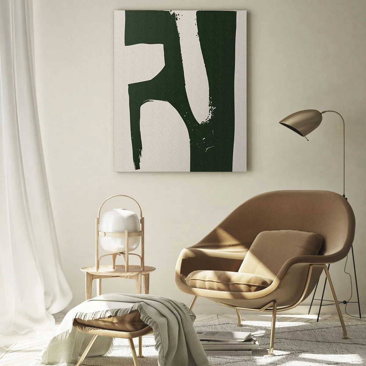 Tablou pe sticlă - Golfuri de alb - 70x100 cm