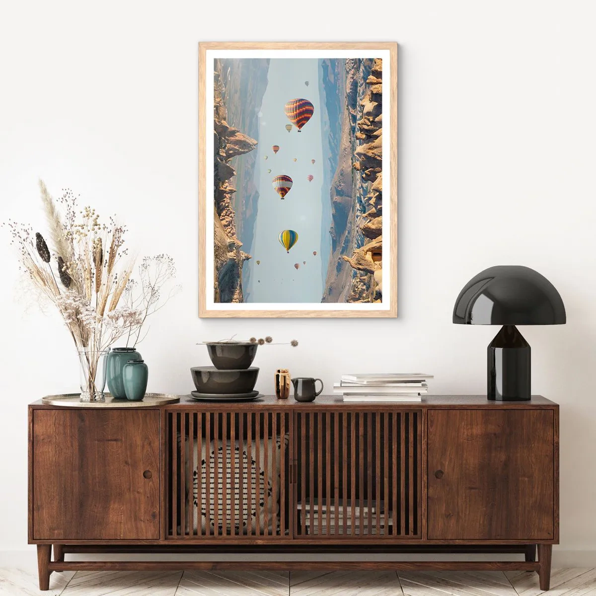 Poster în ramă de stejar deschis - Orice este posibil aici - 40x50 cm