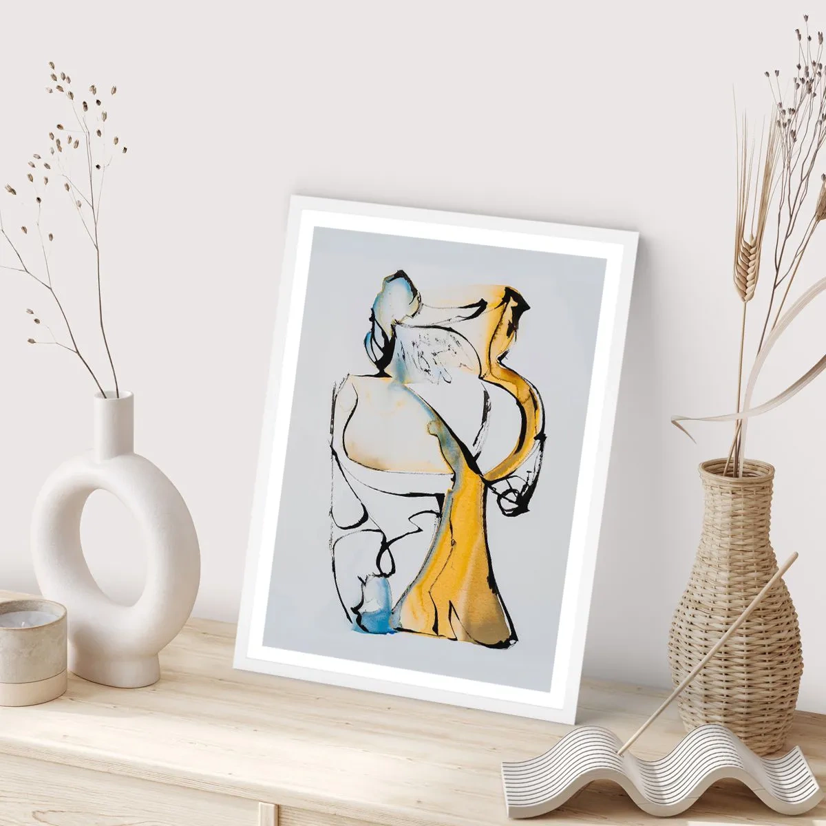 Poster în ramă albă - Abstracție de sticlă - 70x100 cm