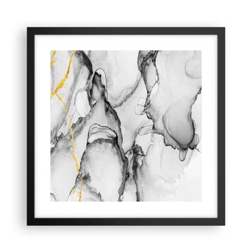 Poster în ramă neagră - Compoziție cu motiv auriu - 40x40 cm