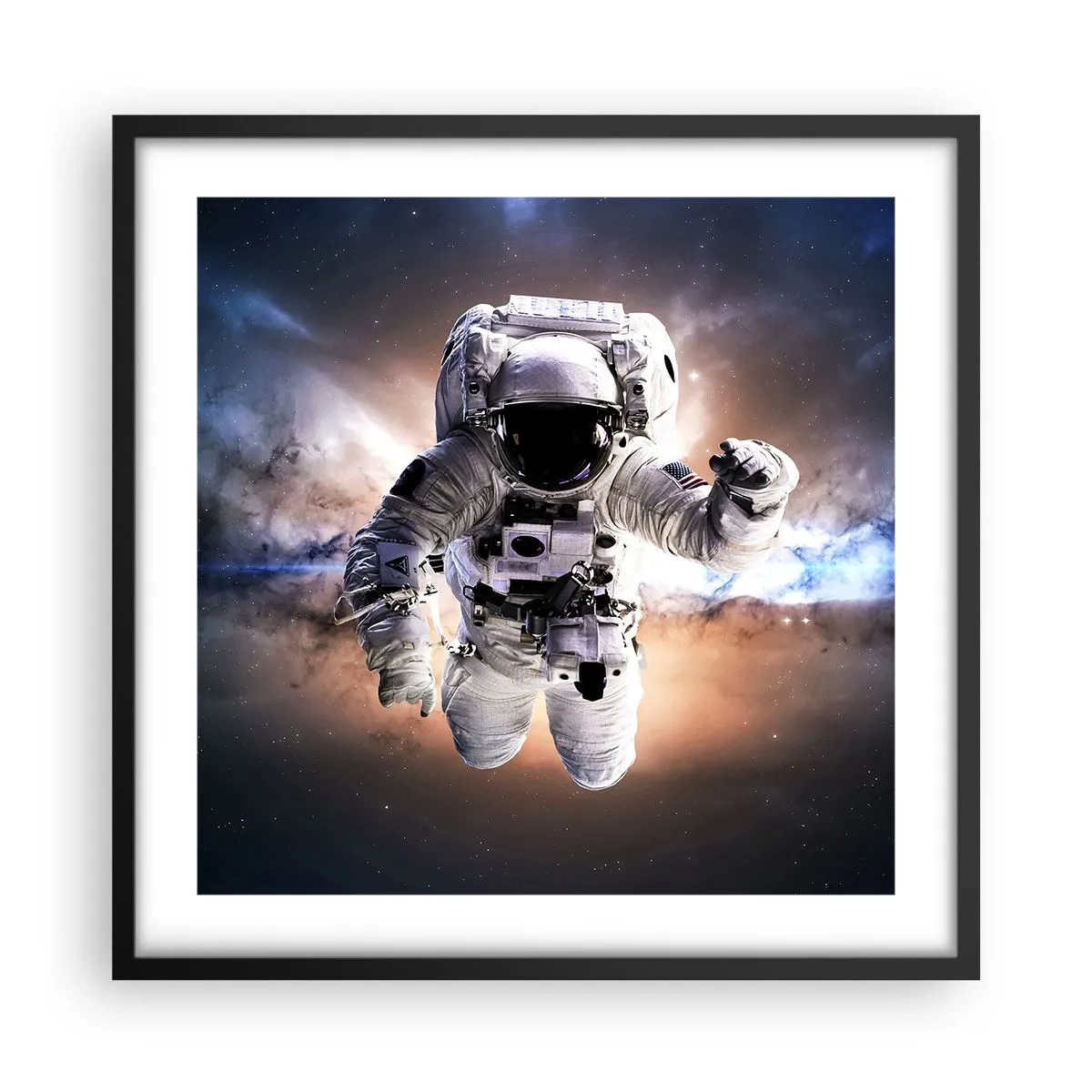 Poster în ramă neagră - Salutări din spațiul cosmic - 50x50 cm
