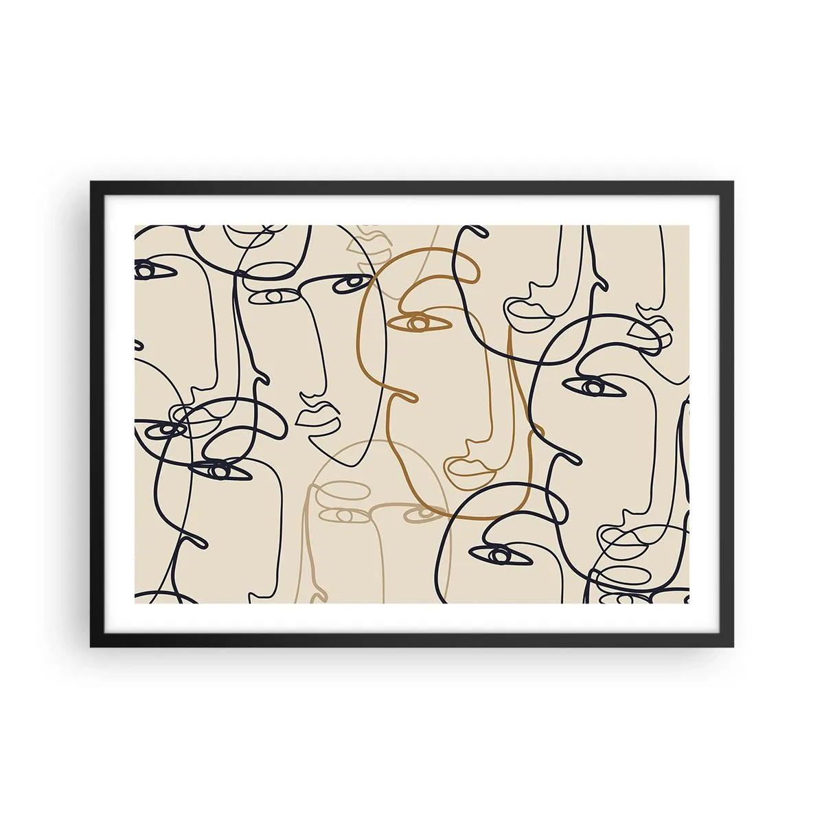 Poster în ramă neagră - Portret multiplicat - 70x50 cm