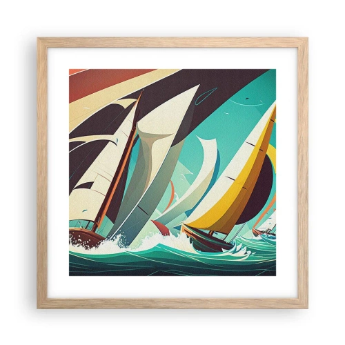 Poster în ramă de stejar deschis - Voinici și învingători - 40x40 cm