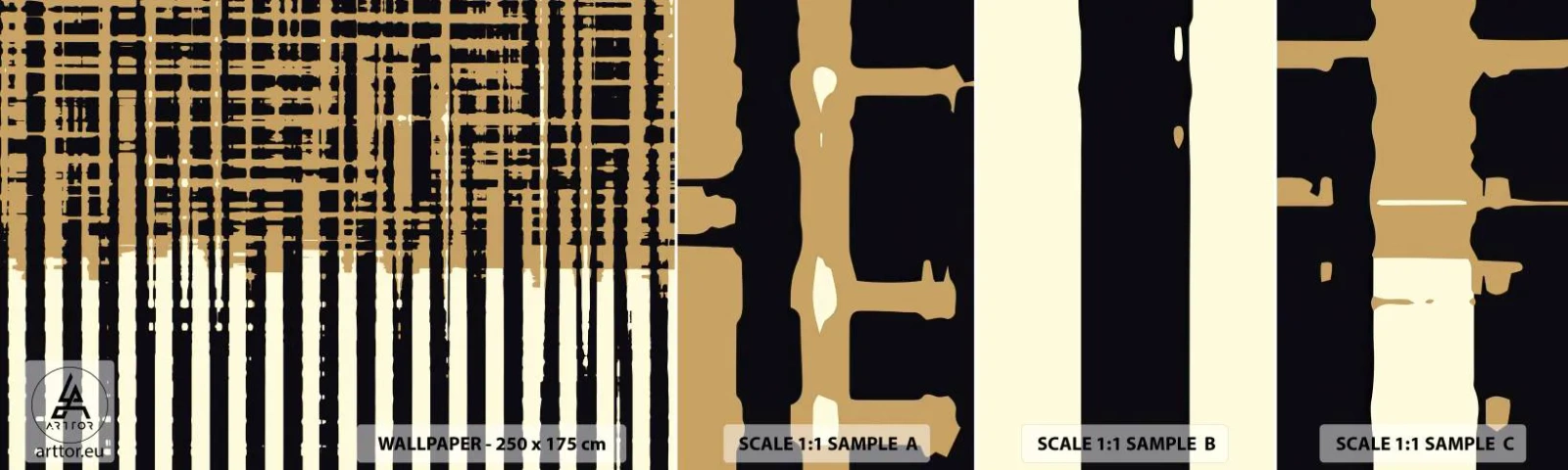 Mostră tapet autocolant Deluxe Sticker - Abstracție arhitecturală - Abstracția, Bucată, Linii - 100x30 cm