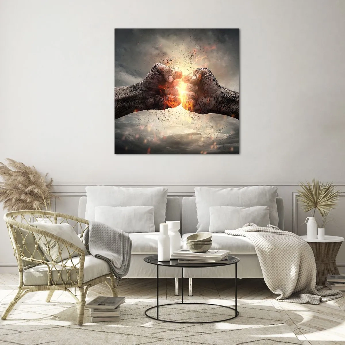 Tablou pe sticlă - Ridică-te pentru a lupta - 70x70 cm