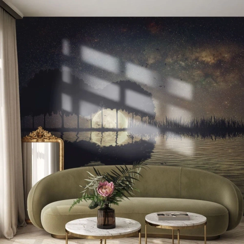 Tapet Premium Sand - O noapte la capătul lumii - Peisaj, Lac, Luna - 400x280 cm