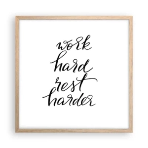 Poster în ramă de stejar deschis - Echilibrul vieții - 50x50 cm