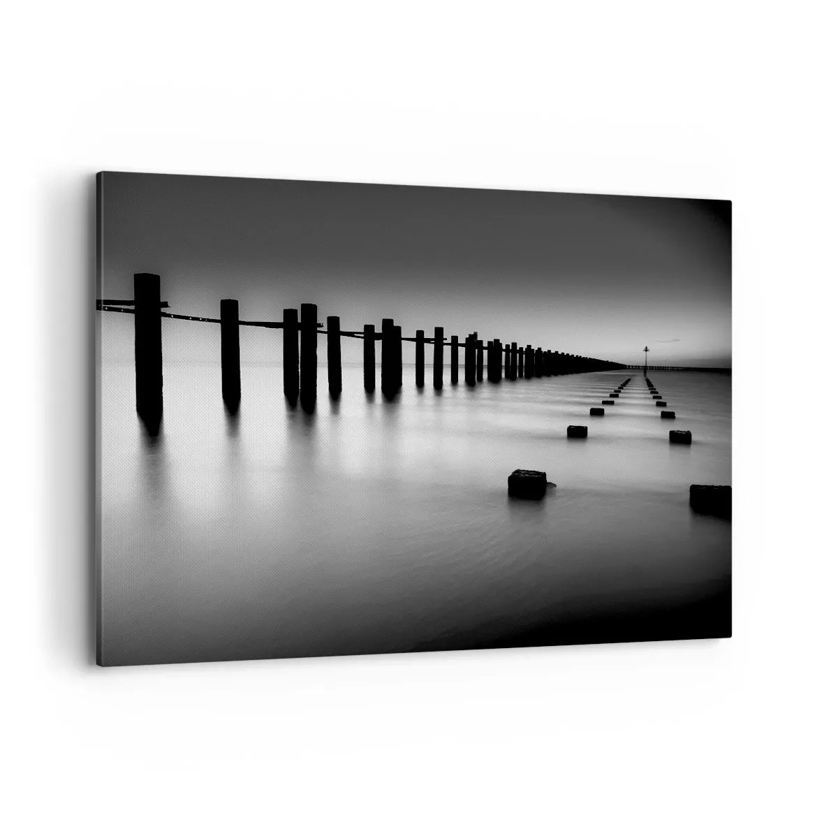 Tablou pe pânză - În depărtare gri în ceață - 120x80 cm