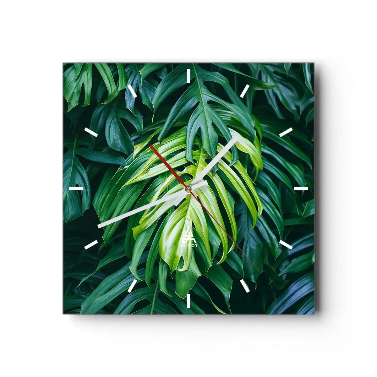 Ceas de perete - Ceas pe sticlă - Scufundă-te în prospețime - 30x30 cm