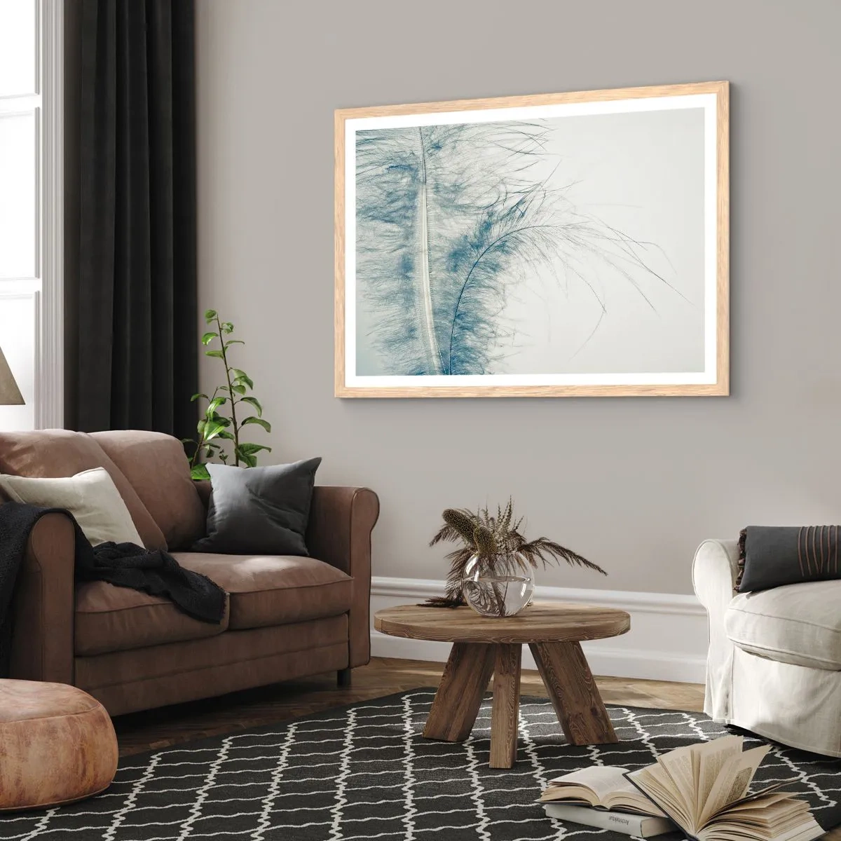 Poster în ramă de stejar deschis - Șoapta naturii - 100x70 cm
