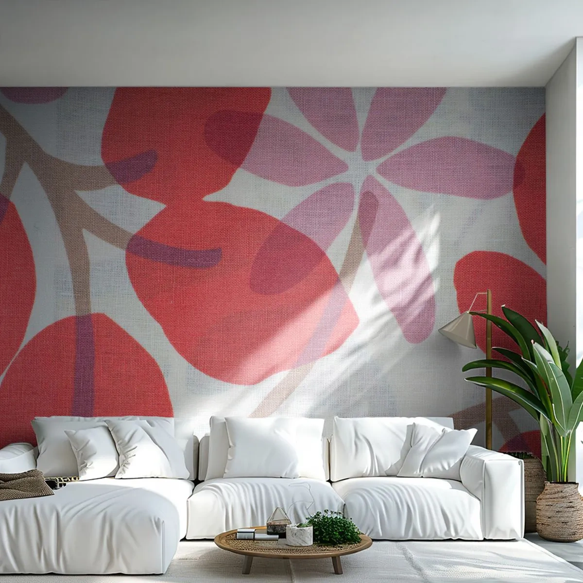 Tapet Premium Canvas - Aranjament floral în roz - Boho, Flori, Minimalism - 100x70 cm