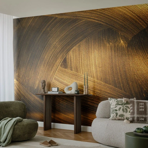 Tapet Premium Sand - Într-un labirint de aur - Abstracția, Bucată, Aur - 200x140 cm