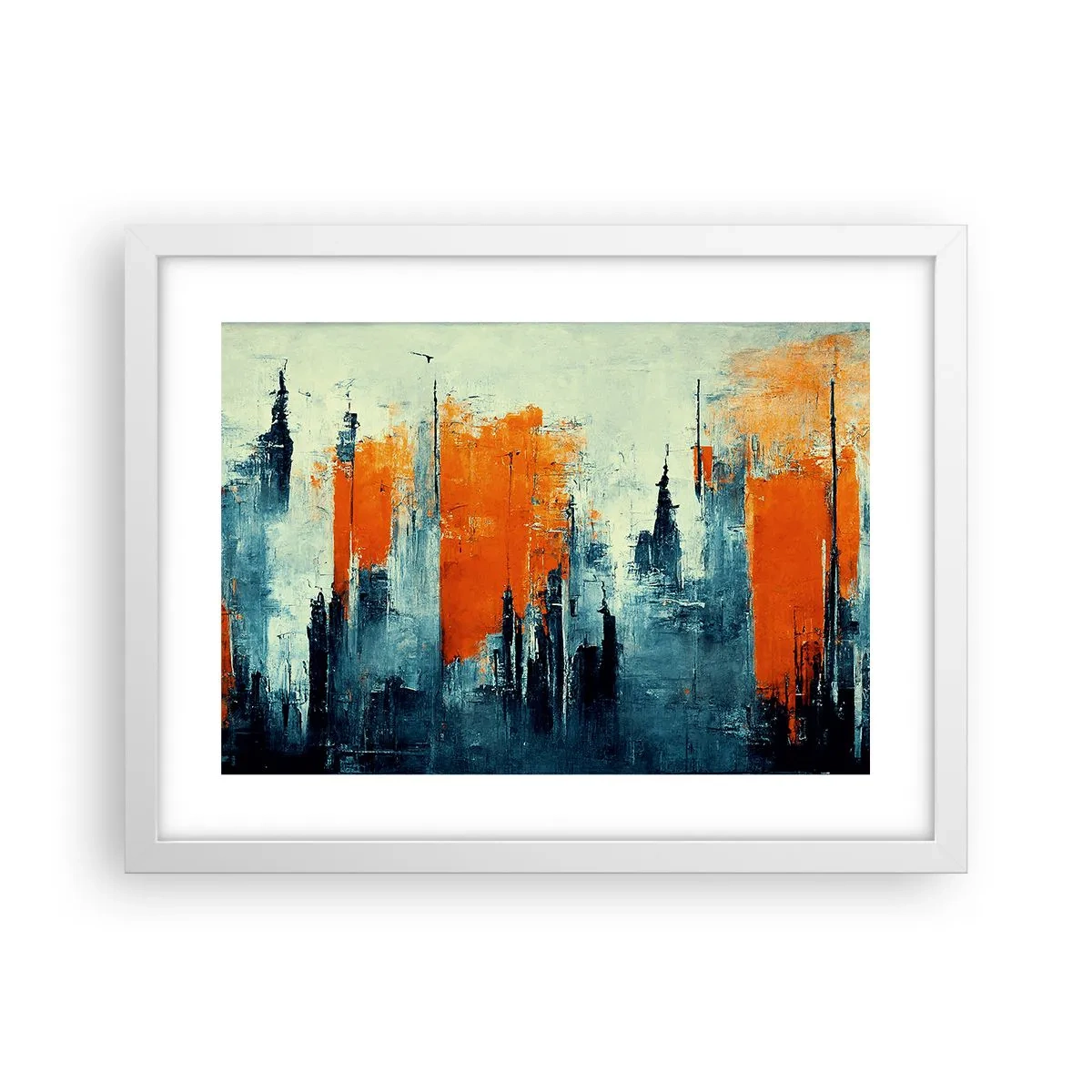 Poster în ramă albă - Peisaj modern - 40x30 cm