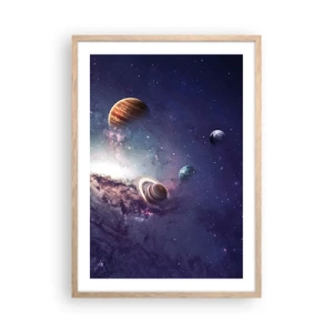 Poster în ramă de stejar deschis - Sistemul de dans solar - 50x70 cm