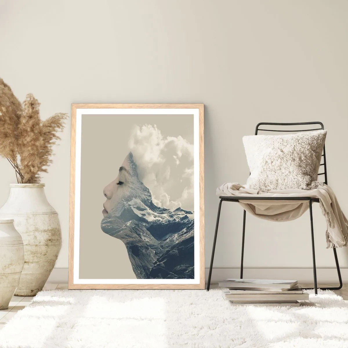 Poster în ramă de stejar deschis - Frumusețea elementelor - 70x100 cm