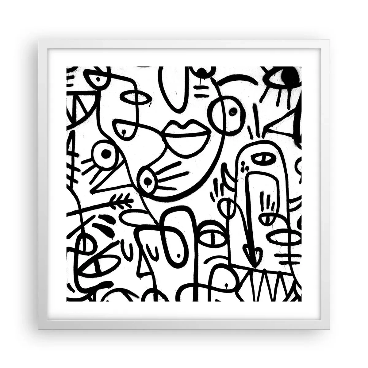 Poster în ramă albă - Chipuri și miraje - 50x50 cm