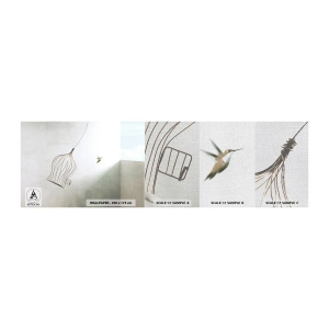 Mostră tapet Premium Canvas - Eliberat - Abstracția, Pasăre, Colivie - 100x30 cm