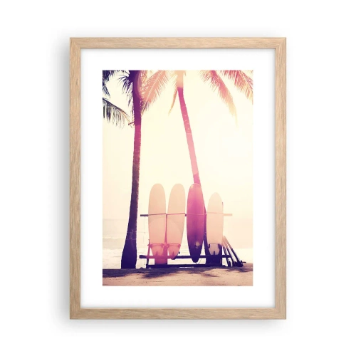 Poster în ramă de stejar deschis - Va fi o zi minunată - 30x40 cm