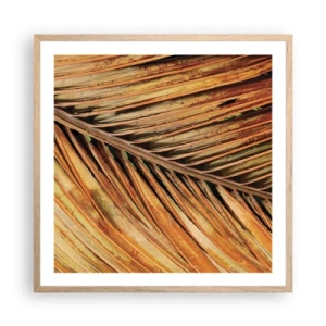 Poster în ramă de stejar deschis - Aur de nucă de cocos - 60x60 cm