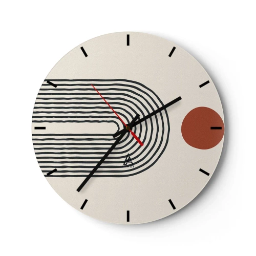 Ceas de perete - Ceas pe sticlă - Magnetismul formelor și al culorilor - 40x40 cm