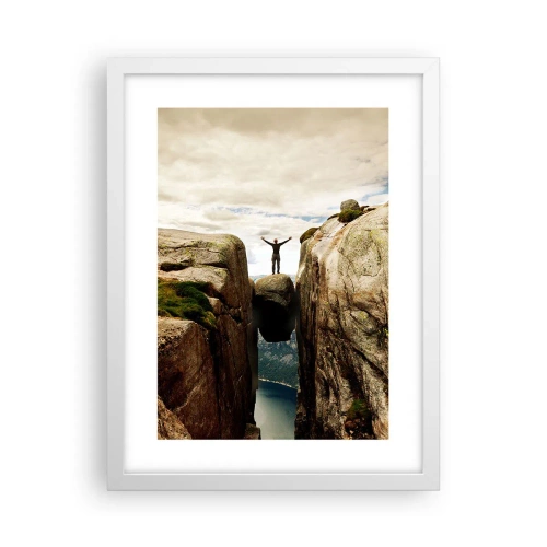 Poster în ramă albă - Cum mă simt!? - 30x40 cm