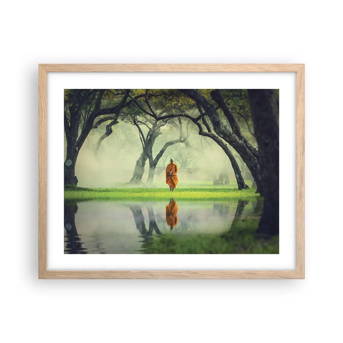 Poster în ramă de stejar deschis - Pe drumul spre iluminare - 50x40 cm