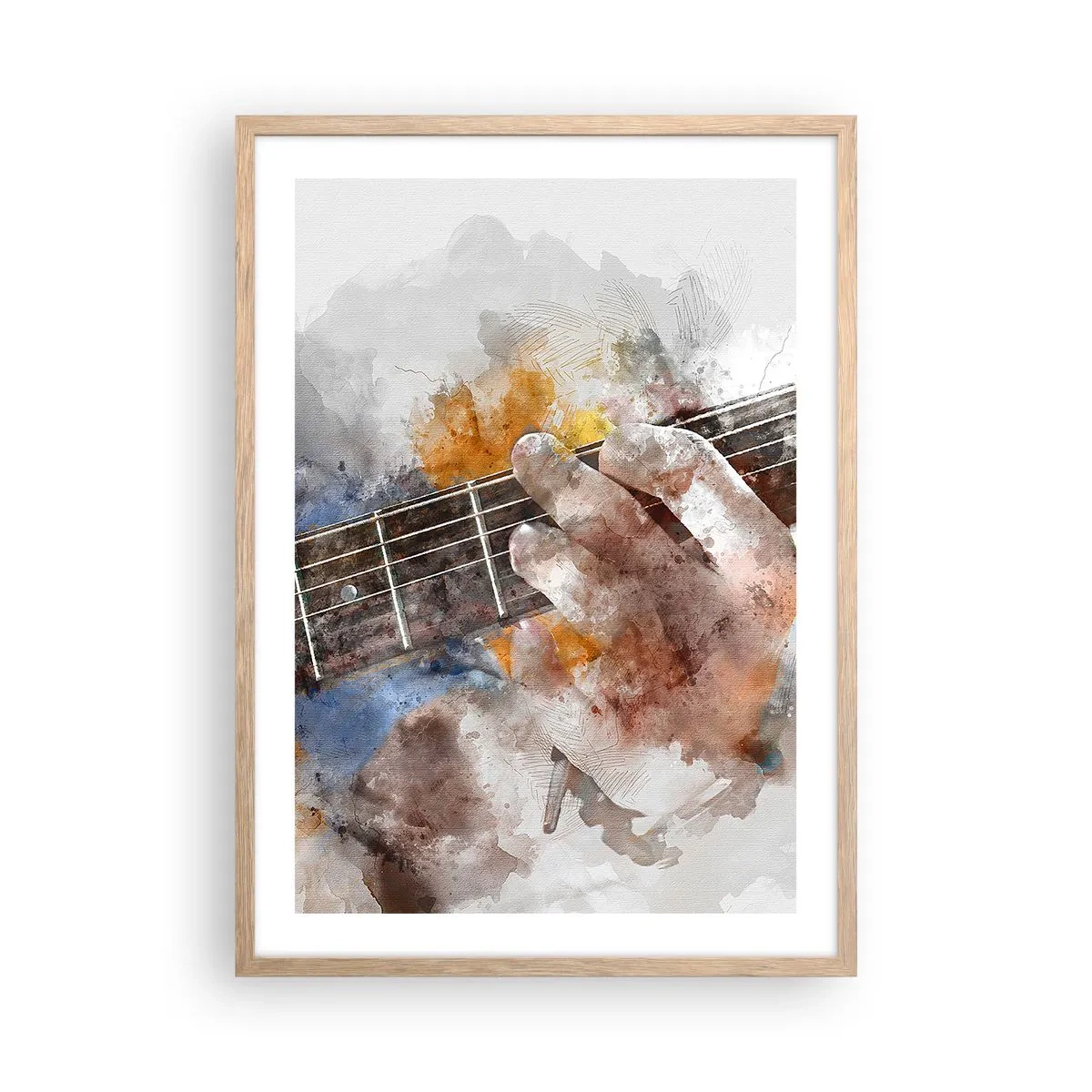 Poster în ramă de stejar deschis - Poezie între corzi - 50x70 cm