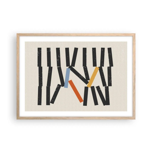 Poster în ramă de stejar deschis - Domino - compoziție - 70x50 cm