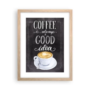 Poster în ramă de stejar deschis - Of course! - 30x40 cm