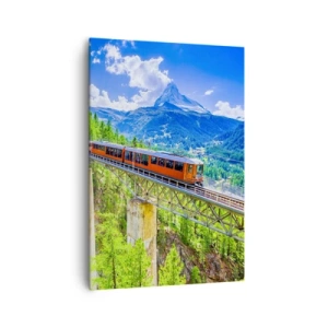 Tablou pe pânză - Calea ferată din Alpi - 70x100 cm