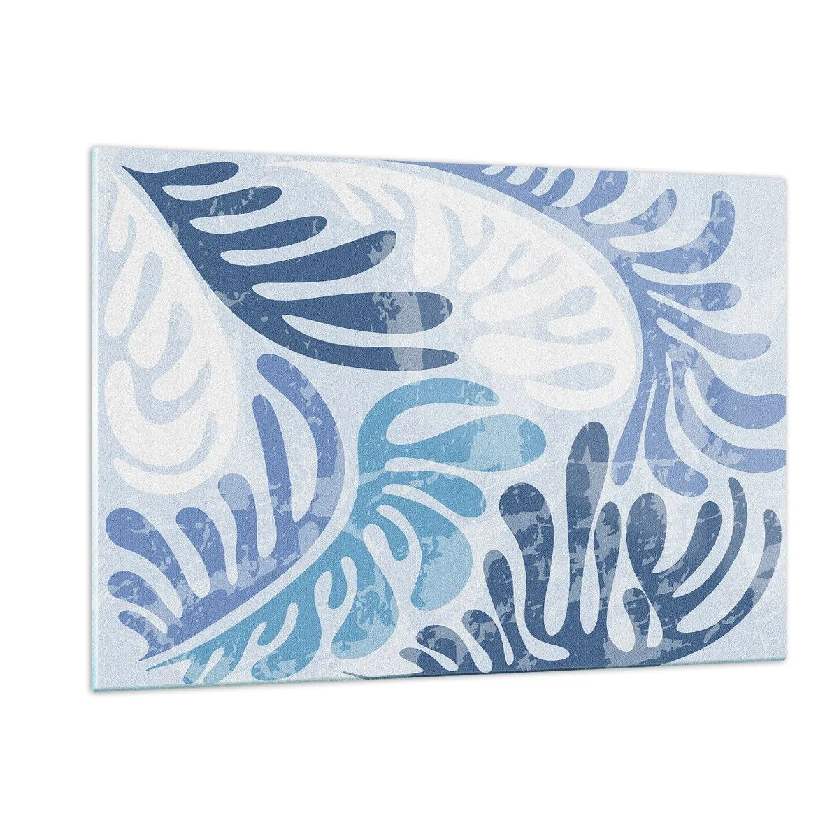 Tablou pe sticlă - Ferigi albastre - 120x80 cm