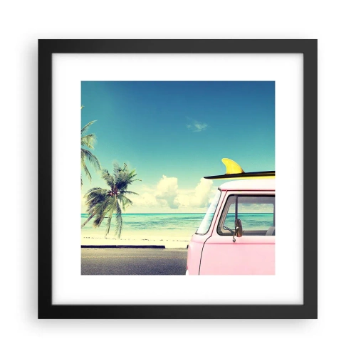 Poster în ramă neagră - Să înceapă vacanța - 30x30 cm