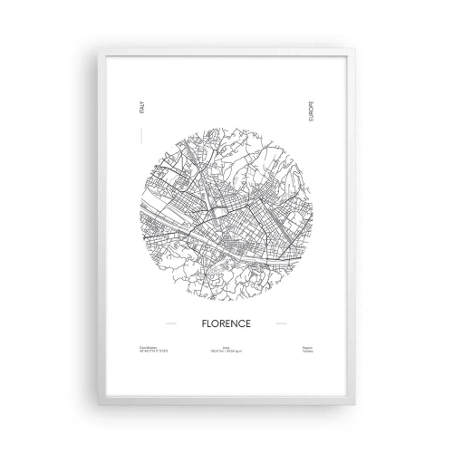 Poster în ramă albă - Anatomia Florenței - 50x70 cm