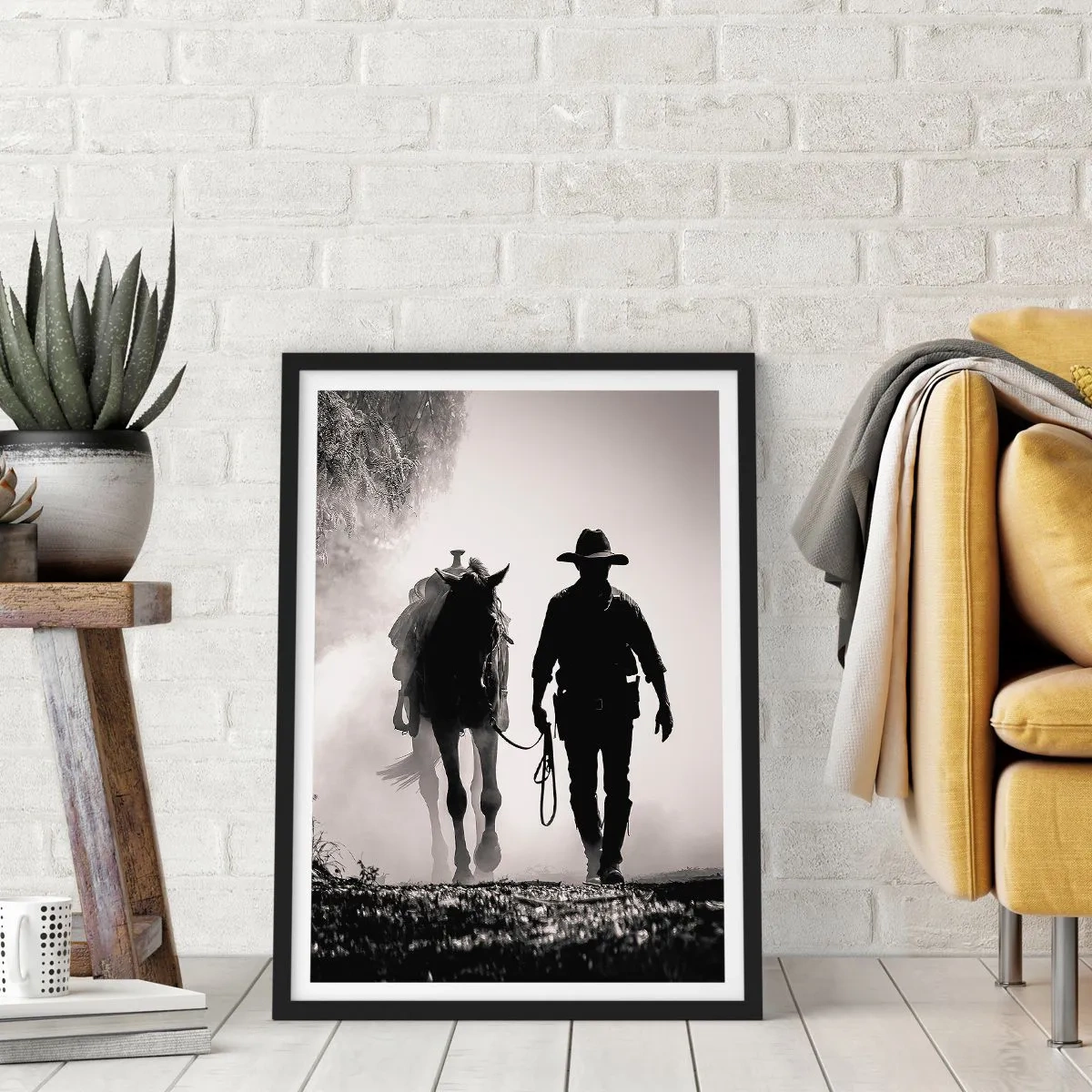 Poster în ramă neagră - Texas de dimineața - 40x50 cm